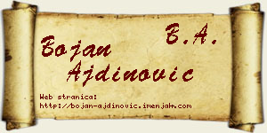 Bojan Ajdinović vizit kartica